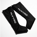Two black MyVYRO Compression Boots displayed on a clean white background.
